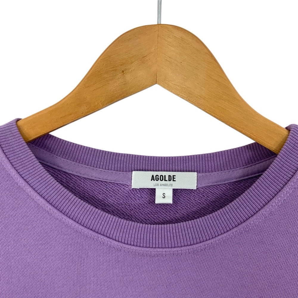 AGOLDE Thora Sweatshirt Purple French Terry Crewneck Balloon Sleeve F17 - Picture 5 of 10